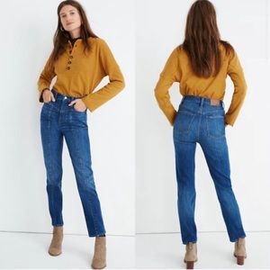 Madewell High Rise Classic Straight Jeans in
Bandry Wash: Seamed Edition size 27